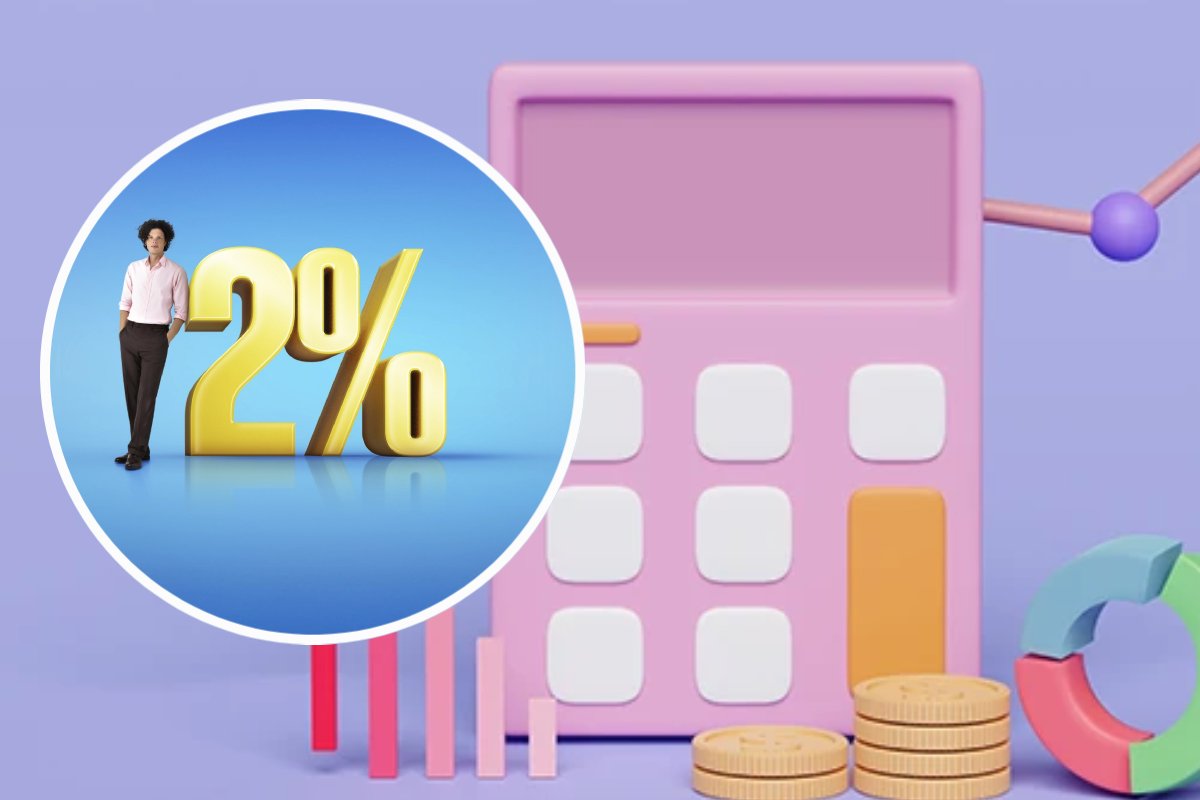 Il calcolatore di Poste Italiane e, in evidenza, un uomo appoggiato a un 2%