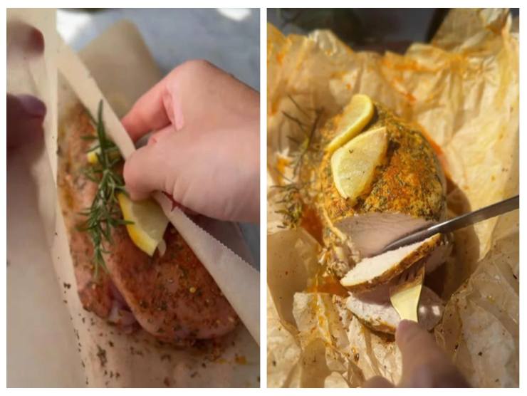 foto di passaggi per cuocere il petto di pollo