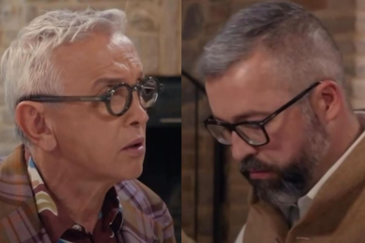 Bruno Barbieri e un concorrente di 4 Hotel