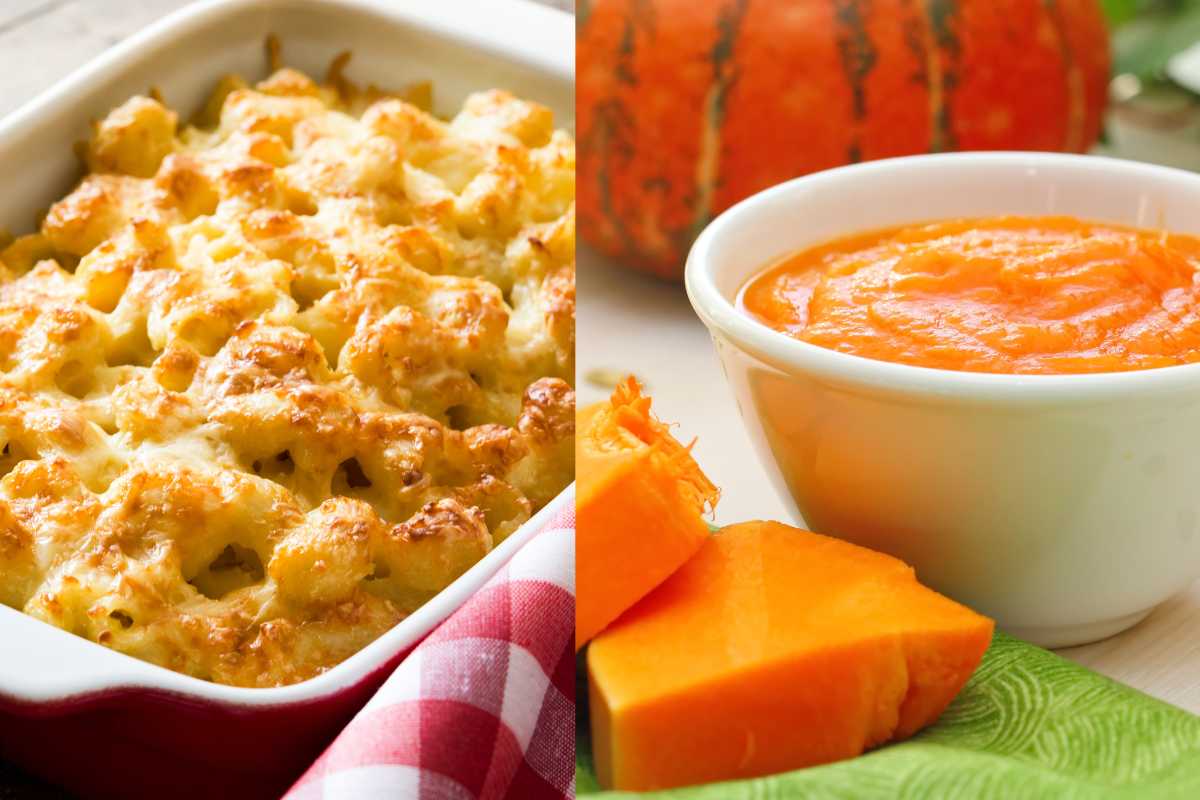 pasta al forno, crema di zucca