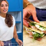 Collage di Benedetta Parodi e una piadina farcita